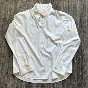 Vineyard Vines Cotton Ruffle Collar Popover Shirt, Size 8, NWT